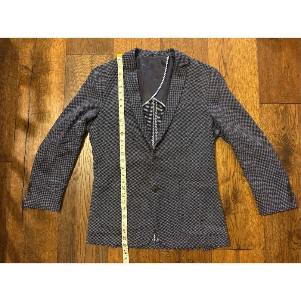 Selected Homme navy & white suit jacket blazer sports coat 38R 48eu